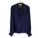 【中古】BALENCIAGA(バレンシアガ) 長袖カットソー ボウタイ ネイビー