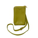 【中古】VIOLAd'ORO(ヴィオラドーロ) 財布 ショルダーウォレット/L字ファスナー イエロー レザー