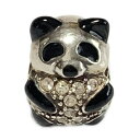 【中古】SWAROVSKI(スワロフスキー) アクセサリー チャーム/パンダ シルバー×黒×クリア
