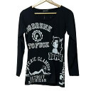 【中古】HYSTERIC GLAMOUR(ヒステリックグラマー) 長袖カットソー 黒×白