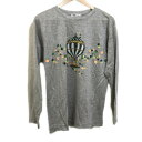 【中古】49av.Junko Shimada(49アベニュージュンコシマダ) 長袖Tシャツ クルーネック/気球 グレー×カーキ×マルチ
