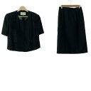 【中古】BALENCIAGA(バレンシアガ) スカートスーツ 肩パッド/半袖 黒