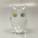 【中古】SWAROVSKI(スワロフスキー) 小物 置物/フクロウ クリア×ライトグリーン