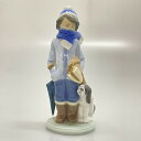 【中古】LLADRO(リヤドロ) 小物 置物/イヌ ライトグレー×白×マルチ