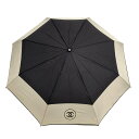 【中古】CHANEL(シャネル) 折りたたみ傘 アイボリー×黒