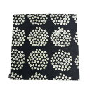 【中古】marimekko(マリメッコ) 小物 クッションカバー/花柄 黒×白×イエローグリーン コットン