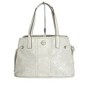 【中古】COACH(コーチ) シグネチャー柄 ショルダーバッグ ライトベージュ レザー