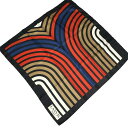 【中古】LANVIN(ランバン) スカーフ 黒×レッド×マルチ