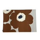 【中古】marimekko(マリメッコ) 小物 クッションカバー/花柄 ライトグレー×ダークブラウン×マルチ コットン