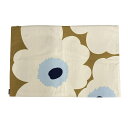 【中古】marimekko(マリメッコ) 小物 クッションカバー/花柄 ブラウン×アイボリー×マルチ コットン、リネン