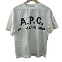 【中古】A.P.C.(アーペーセー) 半袖Tシャツ クルーネック 白×黒