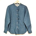 【中古】UNITED ARROWS(ユナイテッドアローズ) 長袖シャツブラウス デニム/フリル ブルー