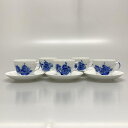 【中古】ROYAL COPENHAGEN(ロイヤルコペンハーゲン) カップ&ソーサー 5客セット 白×ネイビー