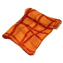 【中古】HERMES(エルメス) スカーフ ボルデュックリボン柄/シースルー オレンジ×レッド