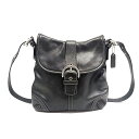 【中古】COACH(コーチ) ソーホースモールレザーダッフル ショルダーバッグ 黒 レザー