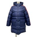 【中古】GUCCI(グッチ) ダウンコート 長袖/ジップアップ/ラメ/冬 ダークネイビー×レッド×ピンク ダウン