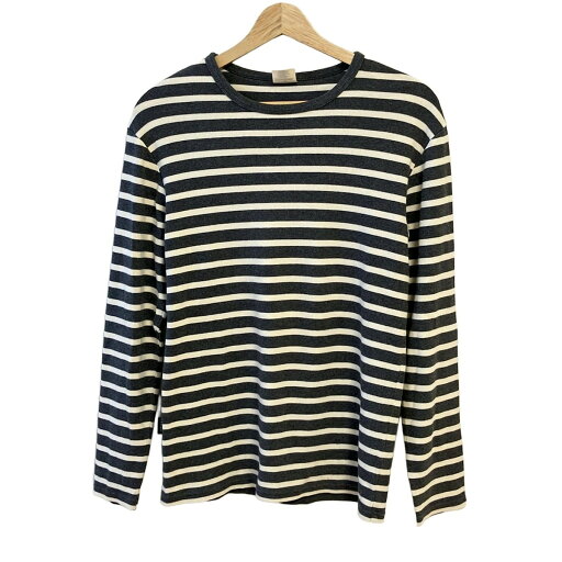 【中古】AVIREX(アビレックス) 長袖Tシャツ クルーネック/ボーダー アイボリー×グレー 【中古】AVIREX(アビレックス) 長袖Tシャツ クルーネック/ボーダー アイボリー×グレー