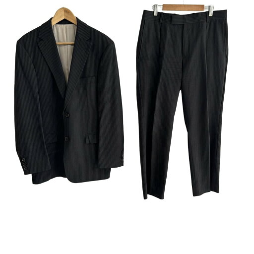 【中古】HUGOBOSS(ヒューゴボス) シングルスーツ ストライプ 黒 【中古】HUGOBOSS(ヒューゴボス) シングルスーツ ストライプ 黒