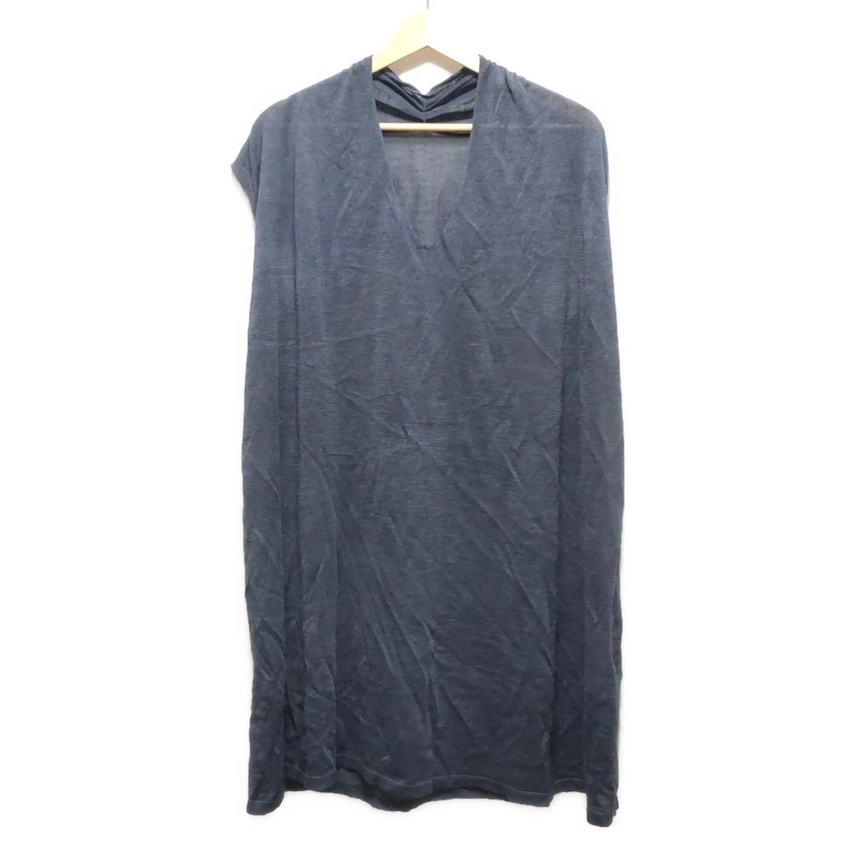 【中古】DAMAcollection(ダーマコレクション) チュニック Vネック/ノースリーブ/麻 ネイビー