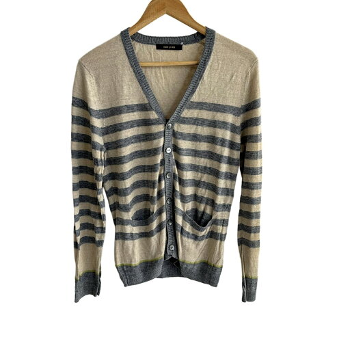 【中古】COMME CA MEN(コムサメン) カーディガン 長袖/ボーダー ベージュ×ライトグレー×イエローグリーン 【中古】COMME CA MEN(コムサメン) カーディガン 長袖/ボーダー ベージュ×ライトグレー×イエローグリーン