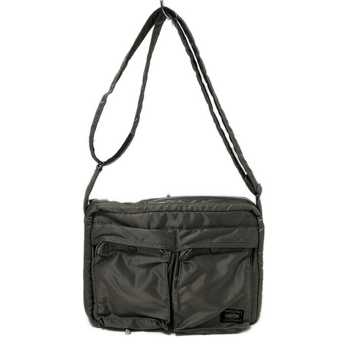 【中古】☆PORTER シルバーグレードラムバッグ ショルダーストラップ付き☆ 中古】☆PORTER シルバーグレードラムバッグ ショルダー
