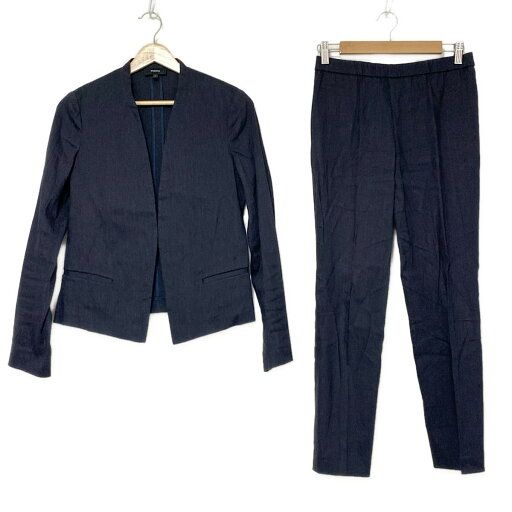 【中古】theory(セオリー) レディースパンツスーツ 麻/レーヨン/ポリウレタン/ウエストゴム ダークネイビー 【中古】theory(セオリー) レディースパンツスーツ 麻/レーヨン/ポリウレタン/ウエストゴム ダークネイビー