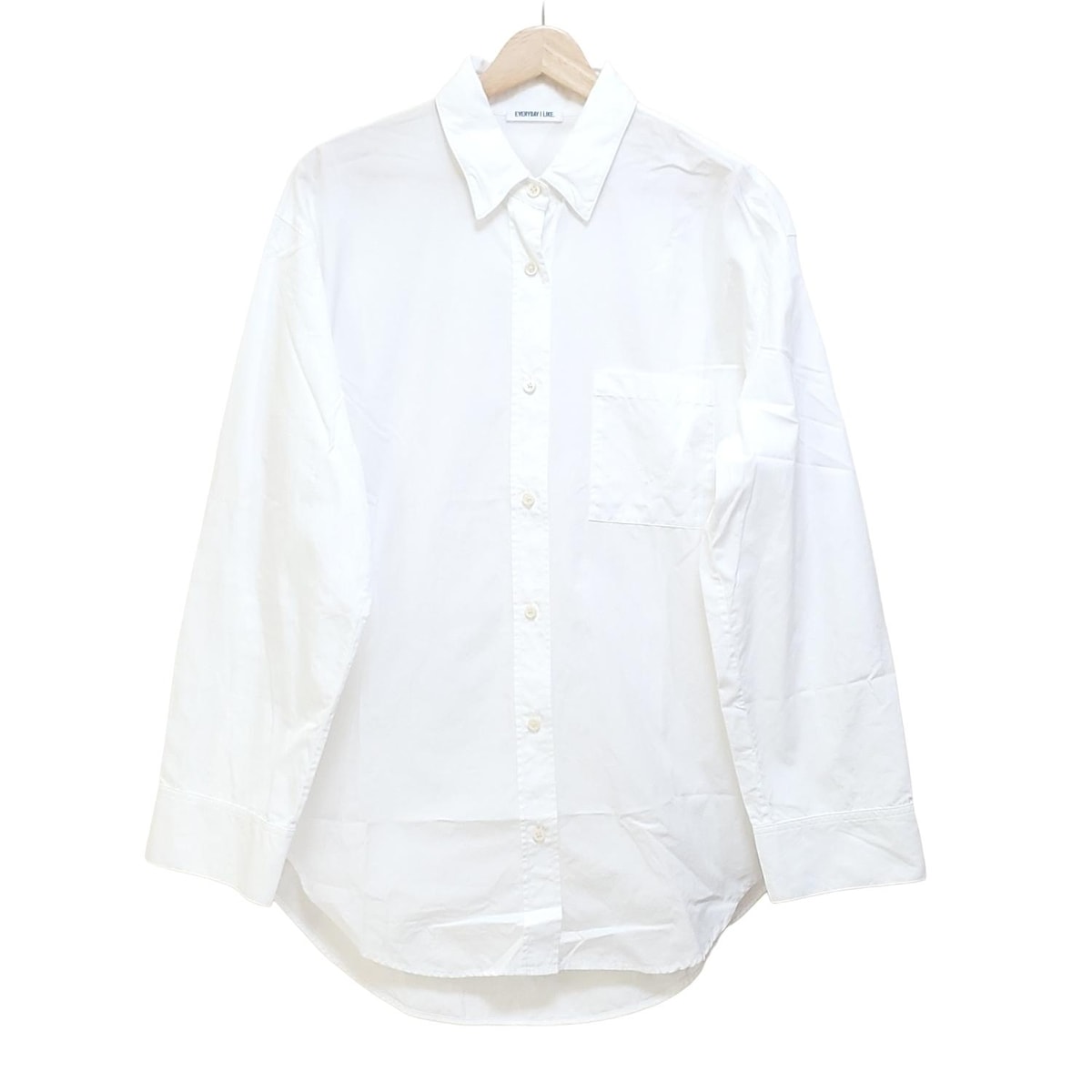 【エブリデイアイライク】コットン白シャツ 長袖ベーシック ドゥーズィエムクラス エブリデイアイライク】コットン白シャツ 長袖ベーシック