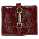 【中古】GUCCI(グッチ) ニュージャッキー 2つ折り財布 ボルドー レザー