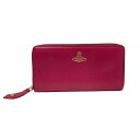 【中古】VivienneWestwood(ヴィヴィアンウエストウッド) 長財布 ラウンドファスナー ボルドー レザー