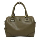 【中古】TORY BURCH(トリーバーチ) ハンドバッグ ミニボストン ベージュ レザー