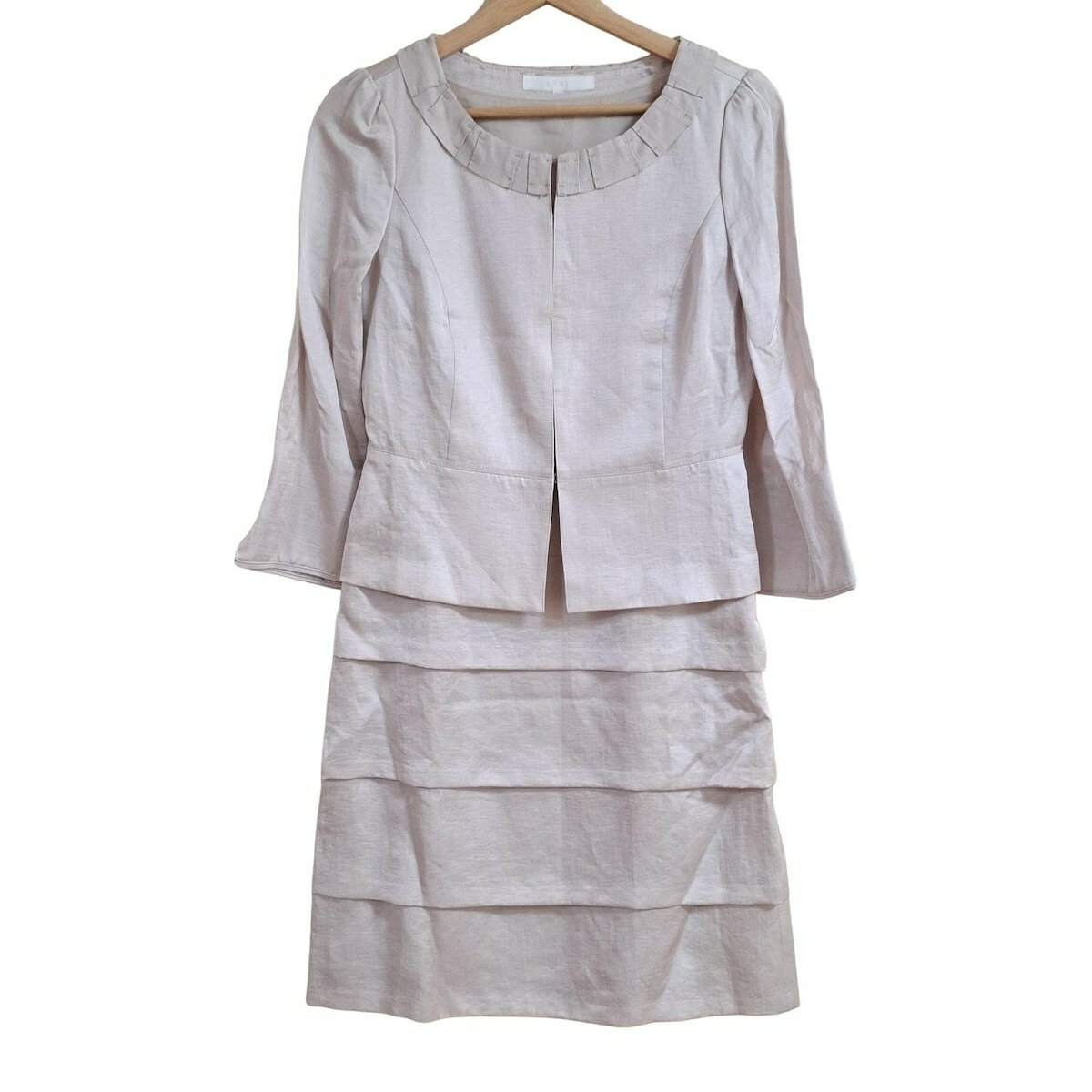 【中古】ANAYI(アナイ) ワンピーススーツ ピンクベージュ