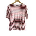 【中古】SAINT JAMES(セントジェームス) 半袖Tシャツ クルーネック/ボーダー 白×レッド
