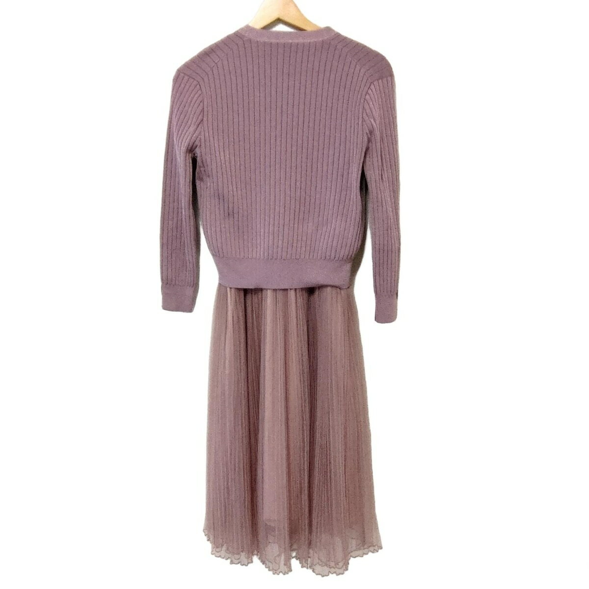 【中古】Grace Class(グレースクラス) ワンピースセットアップ ラメ/プリーツ ピンク×ベージュ