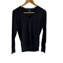 【中古】TOMMY HILFIGER(トミーヒルフィガー) 長袖セーター Vネック 黒