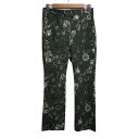 【中古】S Max Mara(マックスマーラ) パンツ フルレングス/花柄 カーキ×グレーベージュ×マルチ