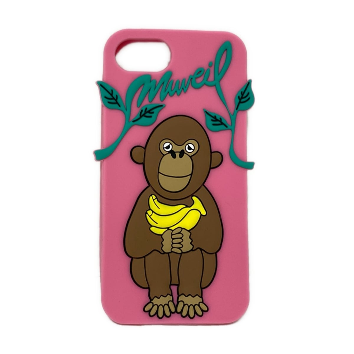 【中古】MUVEIL(ミュベール) 携帯電話ケース ピンク×ブラウン×グリーン