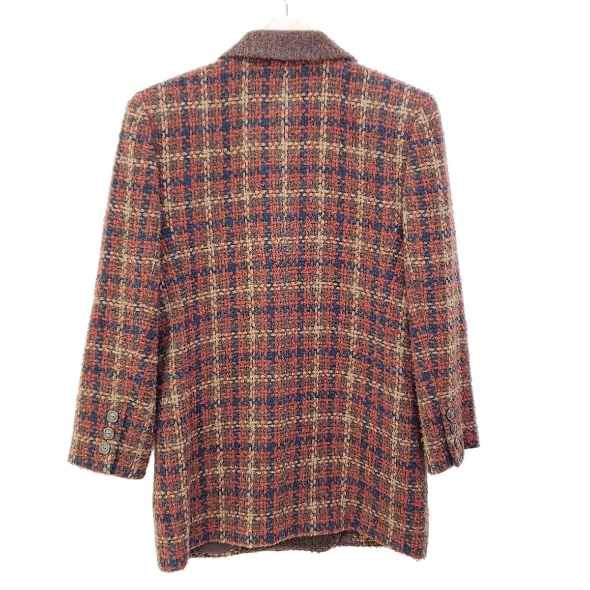 【中古】Leilian(レリアン) コート 長袖/ツイード/秋/冬 ダークブラウン×ブラウン×マルチ