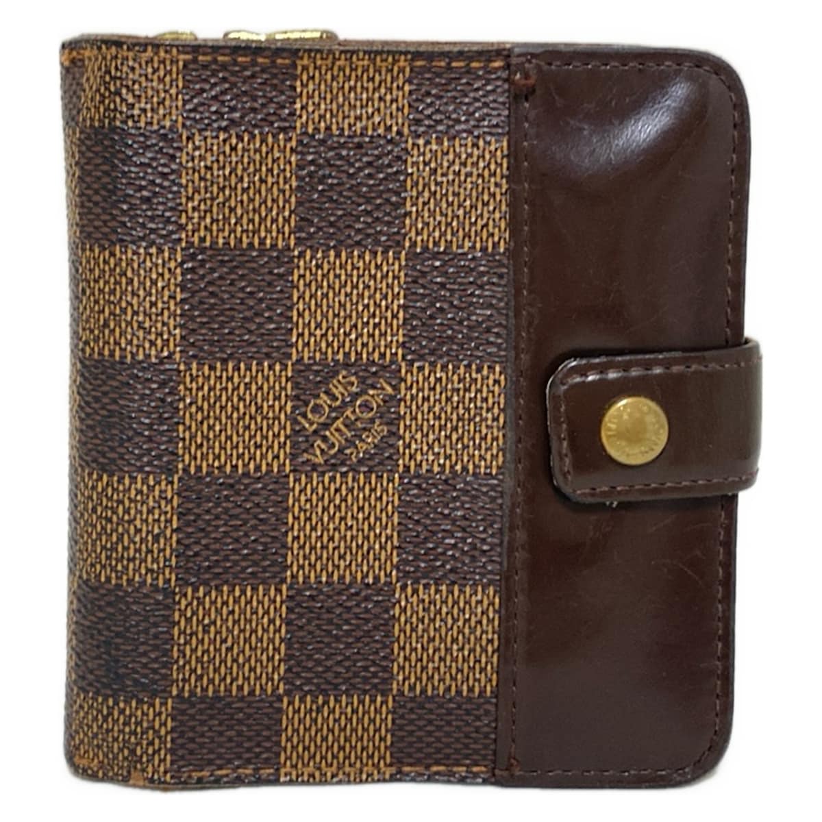 【新着】【中古】LOUIS VUITTON(ルイヴィトン) コンパクトジップ 2つ折り財布 エベヌ