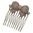 【中古】ANNA SUI(アナスイ) アクセサリー ヘアコーム/リボン ピンクゴールド×ピンク×マルチ