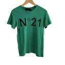 【中古】N゜21(ヌメロ ヴェントゥーノ) 半袖Tシャツ グリーン×黒