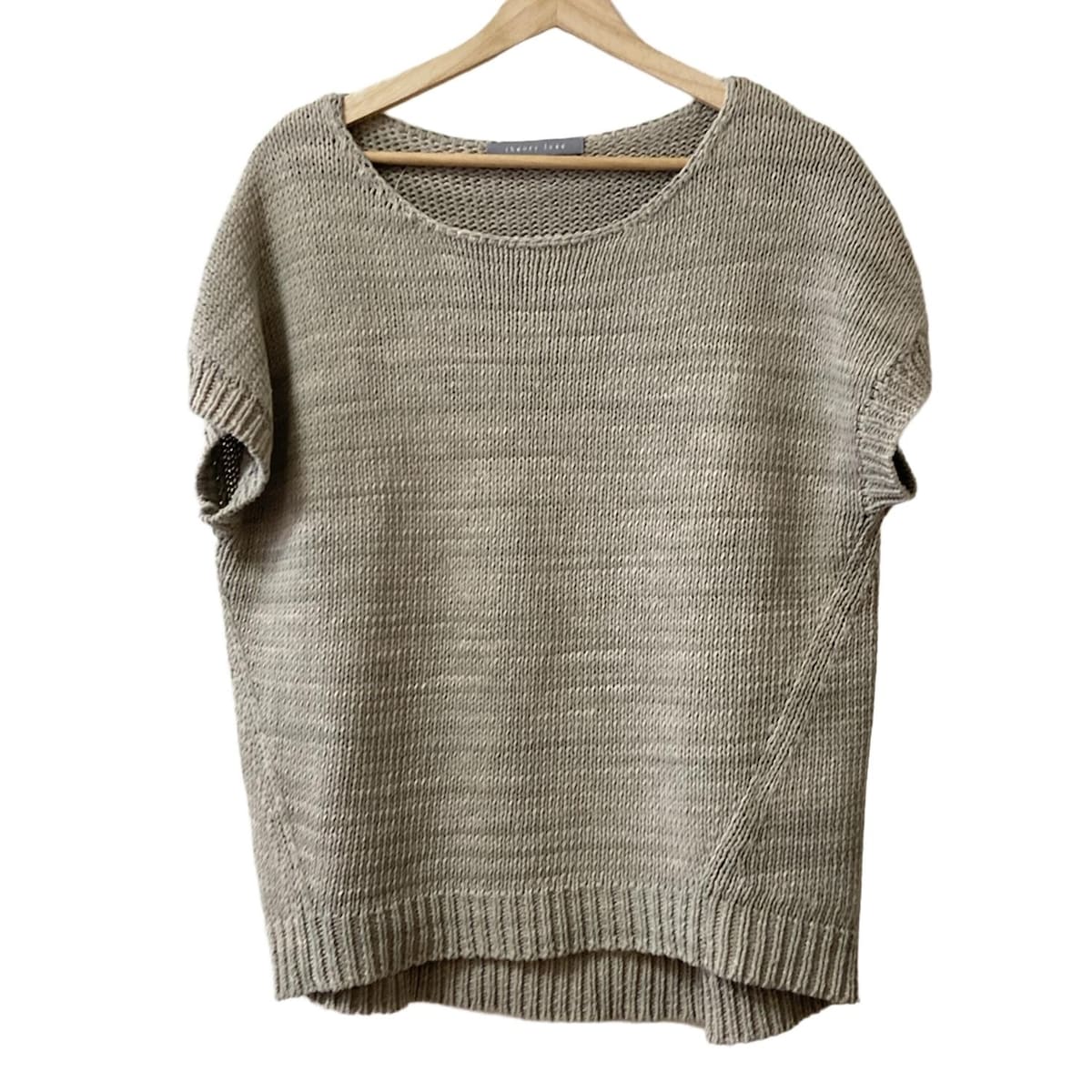 【中古】theory luxe(セオリーリュクス) 半袖セーター クルーネック グレーベージュ