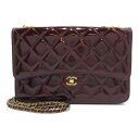 【中古】CHANEL(シャネル) マトラッセ 財布 チェーンウォレット/ココマーク/ヴィンテージゴールド金具 ボルドー レザー