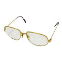 【中古】Cartier(カルティエ) メガネ 度入り ゴールド×クリア×ボルドー