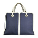 【中古】Kate spade(ケイトスペード) トートバッグ ダークネイビー×白 レザー