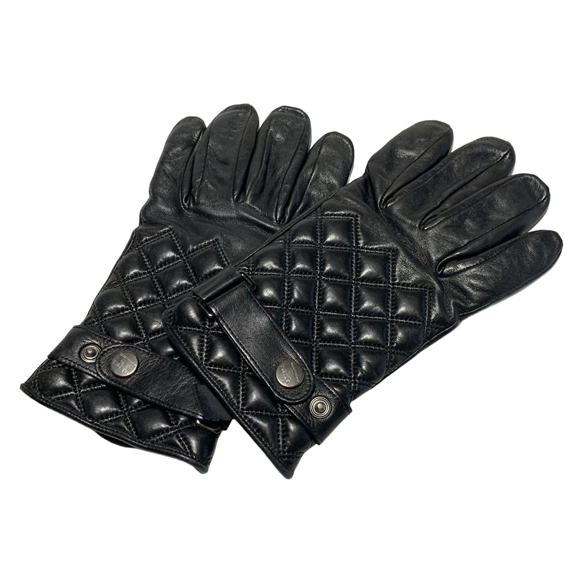 【中古】Gloves(グローブス) 手袋 キルティング 黒 レザー