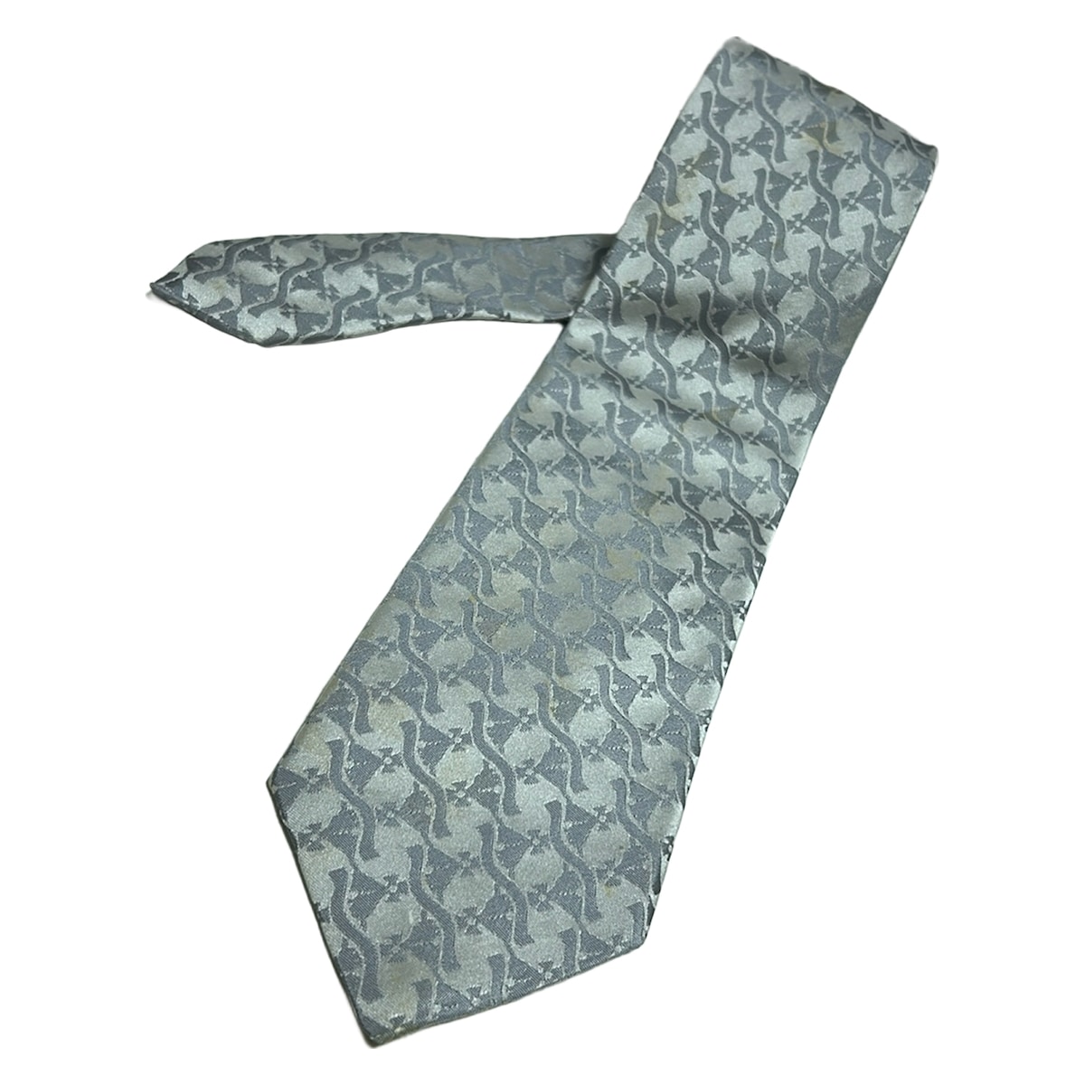 【中古】VivienneWestwood ACCESSORIES(ヴィヴィアンウエストウッドアクセサリーズ) ネクタイ オーブ ライトグレー×グレー