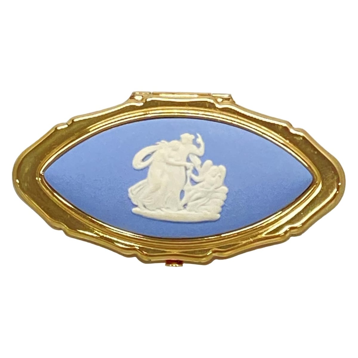 【中古】Stratton(ストラットン) ミラー ゴールド×ライトブルー×白