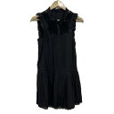 【中古】JILL by JILLSTUART(ジルバイジルスチュアート) ワンピース ノースリーブ/ひざ丈/レース/フリル/プリーツ 黒