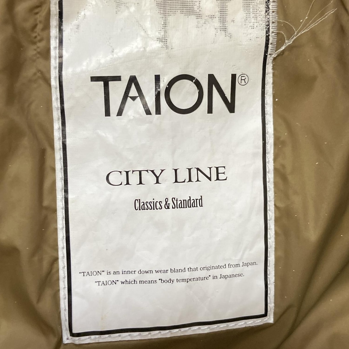 【中古】TAION(タイオン) ダウンジャケット 長袖/秋/冬 ベージュ