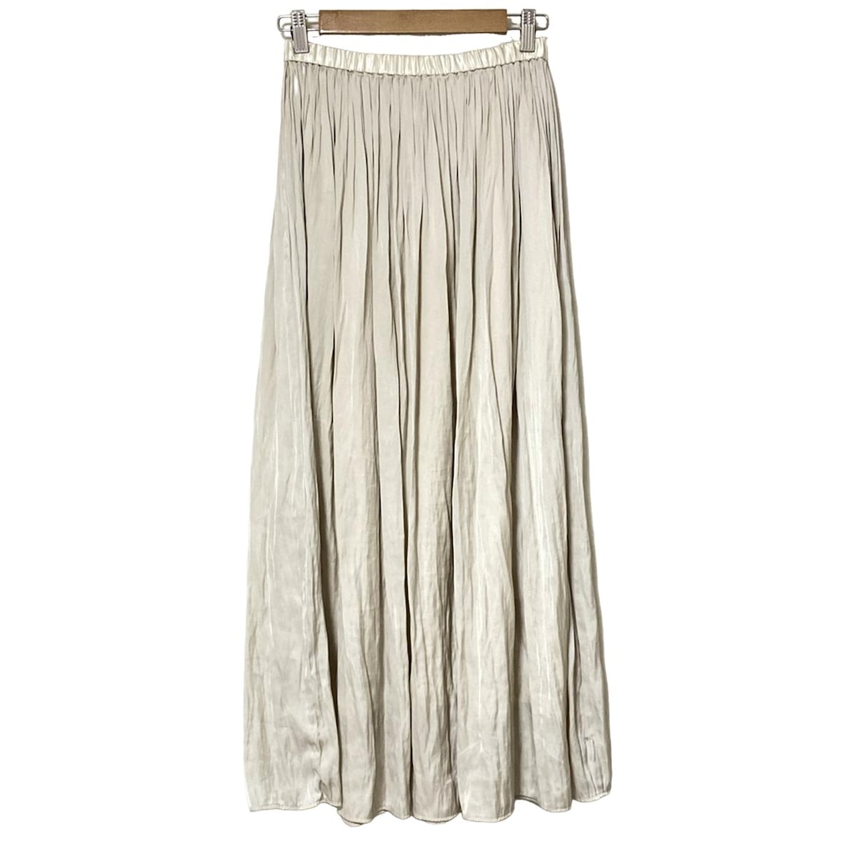 【中古】UNITED ARROWS(ユナイテッドアローズ) ロングスカート マキシ丈/ウエストゴム アイボリー